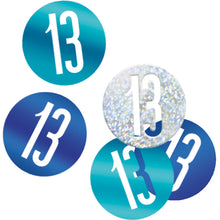 Load image into Gallery viewer, Birthday Blue Glitz Number 13 Confetti, .5oz
