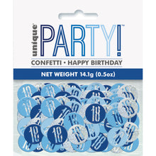 Load image into Gallery viewer, Birthday Blue Glitz Number 18 Confetti, .5oz
