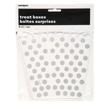 Load image into Gallery viewer, Silver Dots Treat Boxes, 8ct
