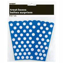 Load image into Gallery viewer, Royal Blue Dots Treat Boxes, 8ct
