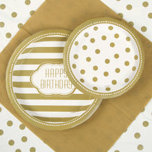 Load image into Gallery viewer, Golden Birthday Round 9&quot; Dinner Plates, 8ct
