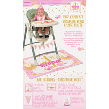 Load image into Gallery viewer, Pink &amp; Gold First Birthday High Chair Decorating Kit
