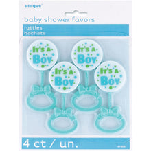 Load image into Gallery viewer, It&#39;s A Boy Rattle Favors, 4ct

