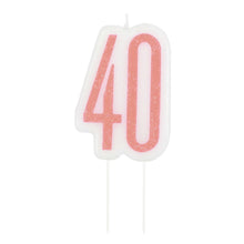 Load image into Gallery viewer, Glitz Rose Gold Numeral Birthday Candle 40

