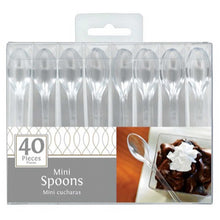 Load image into Gallery viewer, Mini Catering Spoons Clear Plastic 4in/10cm

