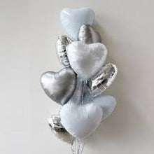 Load image into Gallery viewer, Solid Heart Foil Balloon 18&quot;, Packaged - Silver
