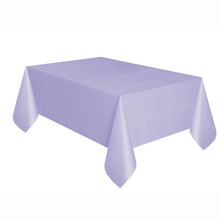 Load image into Gallery viewer, Lavender Solid Rectangular Plastic Table Cover, 54&quot;x108&quot;
