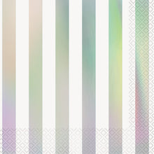 Load image into Gallery viewer, Iridescent Stripes Luncheon Napkins, 16ct - Foil Stamped
