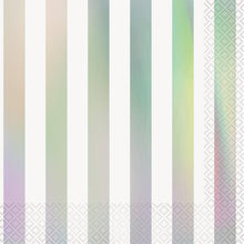 Load image into Gallery viewer, Iridescent Stripes Luncheon Napkins, 16ct - Foil Stamped

