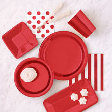 Load image into Gallery viewer, Red Foil Stripes Luncheon Napkins, 16ct - Foil Stamped
