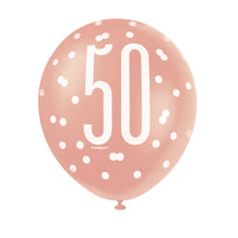 Load image into Gallery viewer, 12&quot; Rose Gold &amp; Pearl Latex Balloons 50 - 6ct
