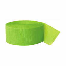 Load image into Gallery viewer, Lime Green Crepe Streamer, 81 ft
