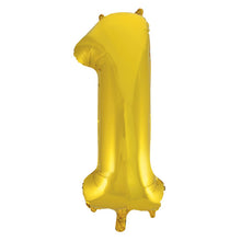 Load image into Gallery viewer, Gold Number 1 Shaped Foil Balloon 34&quot;
