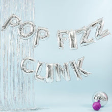 Load image into Gallery viewer, SILVER &#39;POP, FIZZ, CLINK&#39; BALLOON BUNTING
