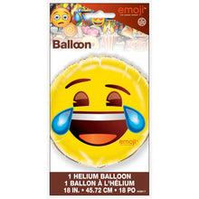 Load image into Gallery viewer, Crying Laughing Emoji Round Foil Balloon 18&quot;, Packaged
