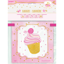 Load image into Gallery viewer, Pink &amp; Gold First Birthday Block Banner  1.21m
