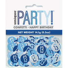 Load image into Gallery viewer, Birthday Blue Glitz Number 13 Confetti, .5oz
