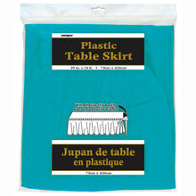Load image into Gallery viewer, Caribbean Teal Plastic Table Skirt, 29&quot;x14ft
