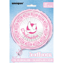 Load image into Gallery viewer, Pink Radiant Cross &quot;Confirmation&quot; Round Foil Balloon 18&quot;, Packaged
