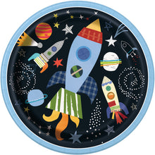 Load image into Gallery viewer, Outer Space Round 9&quot; FSC Dinner Plates, 8ct (Plastic Free)
