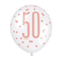 Load image into Gallery viewer, 12&quot; Rose Gold &amp; Pearl Latex Balloons 50 - 6ct
