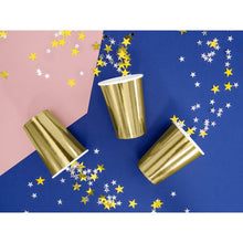 Load image into Gallery viewer, Gold Paper Cups 220ml - 6 Pack
