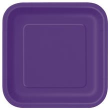 Load image into Gallery viewer, Deep Purple Solid Square 9&quot; Dinner Plates, 14ct

