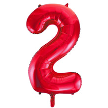 Load image into Gallery viewer, Red Number 2 Shaped Foil Balloon 34&quot;
