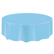 Load image into Gallery viewer, Powder Blue Solid Round Plastic Table Cover, 84&quot;
