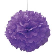 Load image into Gallery viewer, Deep Purple Solid 16&quot; Hanging Tissue Pom Pom
