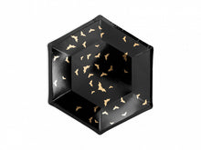 Load image into Gallery viewer, Gold Foiled Bat Halloween Paper Dessert Plates (6ct)
