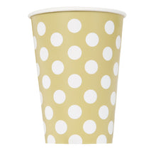 Load image into Gallery viewer, Gold Dots 12oz Paper Cups, 6ct
