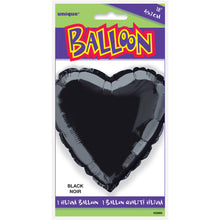 Load image into Gallery viewer, Solid Heart Foil Balloon 18&quot;, Packaged - Black
