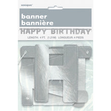 Load image into Gallery viewer, Happy Birthday Silver Deluxe Jointed Banner
