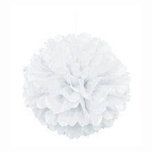Load image into Gallery viewer, White 16&quot; Hanging Tissue Pom Pom
