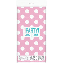 Load image into Gallery viewer, Lovely Pink Dots Rectangular Plastic Table Cover, 54&quot;x108&quot;
