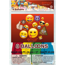 Load image into Gallery viewer, Emoji 12&quot; Latex Balloons, 8ct

