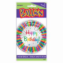 Load image into Gallery viewer, Rainbow Ribbons Birthday Round Foil Balloon 18&quot;
