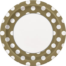 Load image into Gallery viewer, Gold Dots Round 9&quot; Dinner Plates, 8ct
