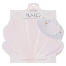 Load image into Gallery viewer, Ginger Ray - Iridescent And Pink Mermaid Shell Shaped Paper Plates
