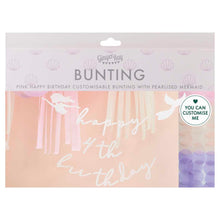 Load image into Gallery viewer, Ginger Ray - Customisable Pink And Iridescent Happy Birthday Bunting
