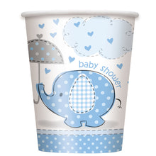 Load image into Gallery viewer, Umbrellaphants Blue 9oz Paper Cups, 8ct
