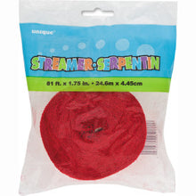 Load image into Gallery viewer, Ruby Red Crepe Streamer, 81 ft
