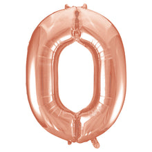 Load image into Gallery viewer, Rose Gold Number 0 Shaped Foil Balloon 34&quot;
