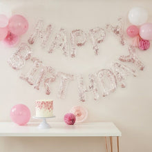 Load image into Gallery viewer, Ginger Ray - Clear Foil &amp; Confetti Happy Birthday Balloons Banner
