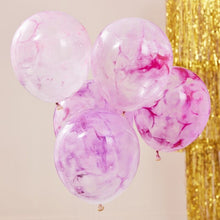 Load image into Gallery viewer, Ginger Ray - Pink Paint Marble Balloons (5pk)
