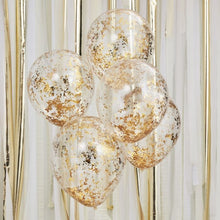Load image into Gallery viewer, Ginger Ray Gold Shredded Confetti Filled Balloons
