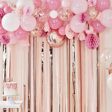 Load image into Gallery viewer, Blush and Peach Balloon and Fan Garland Party Backdrop
