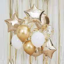 Load image into Gallery viewer, White Gold Star Foil Balloon  - 20&quot;
