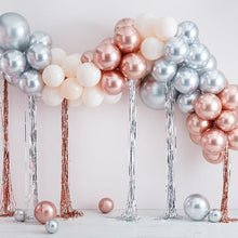Load image into Gallery viewer, Mixed Metallics Balloon Arch With Streamers
